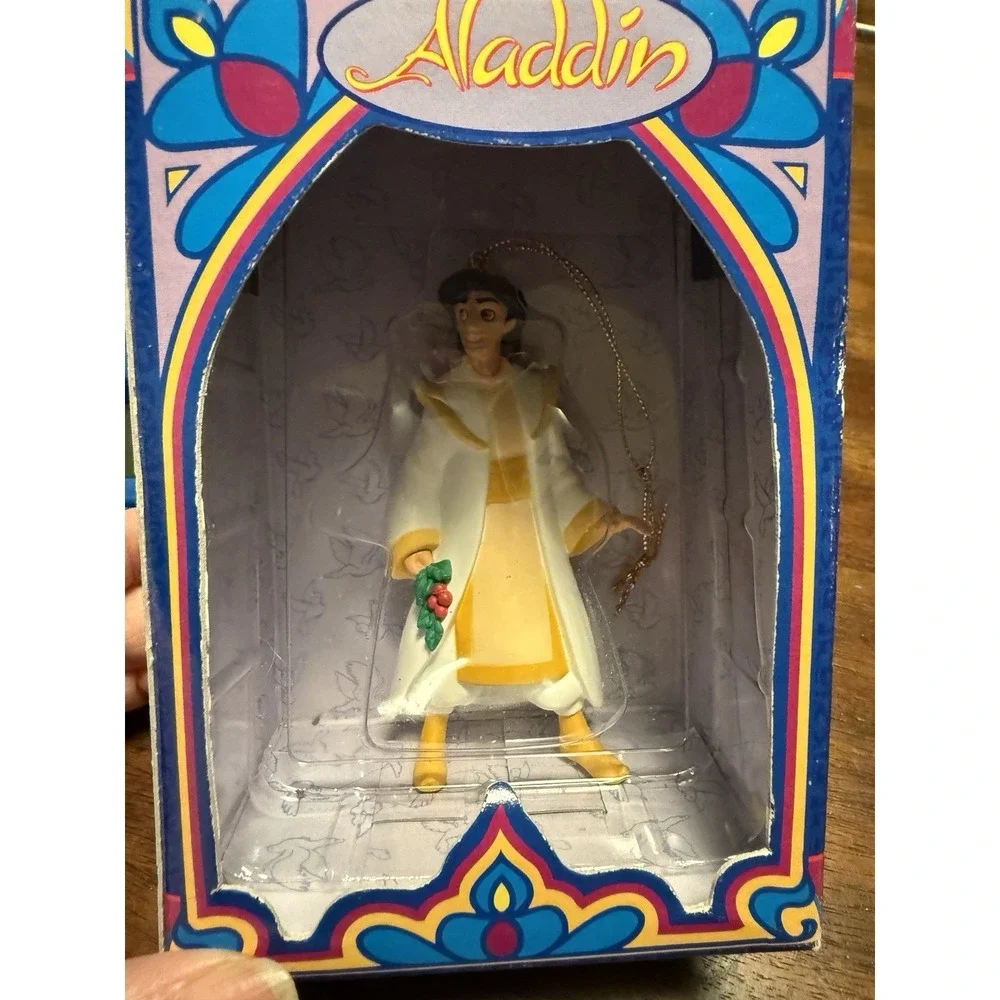 (2) Disney Grolier Collectible Christmas Magic Aladdin Jasmine Ornaments Vtg - Picture 3 of 6